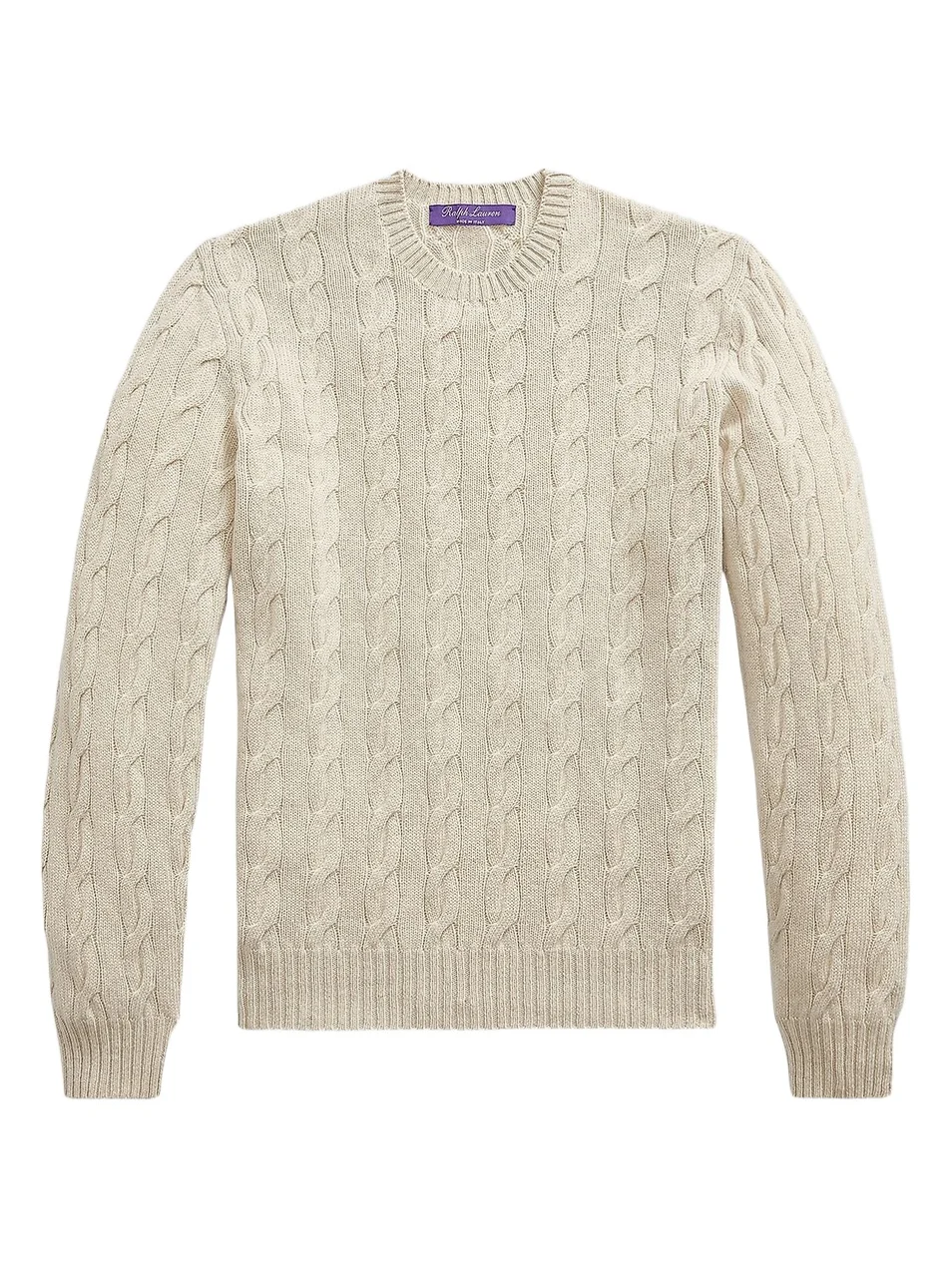 Men's Cable-Knit Cashmere Crewneck Sweater Men's Cable-Knit Cashmere Crewneck Sweater