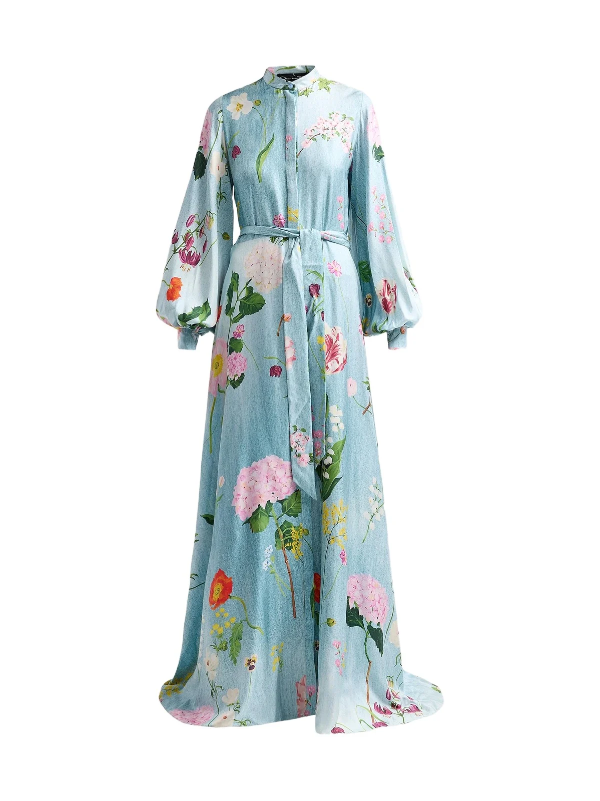 Oscar de la Renta Women's Mixed Botanical Silk Twill Caftan Dress