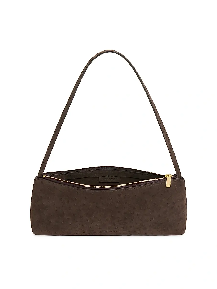 MANSUR GAVRIEL Women's Gaia Ostrich-Embossed Leather Baguette Bag | Thumbnail 3 MANSUR GAVRIEL Women's Gaia Ostrich-Embossed Leather Baguette Bag | Thumbnail 3