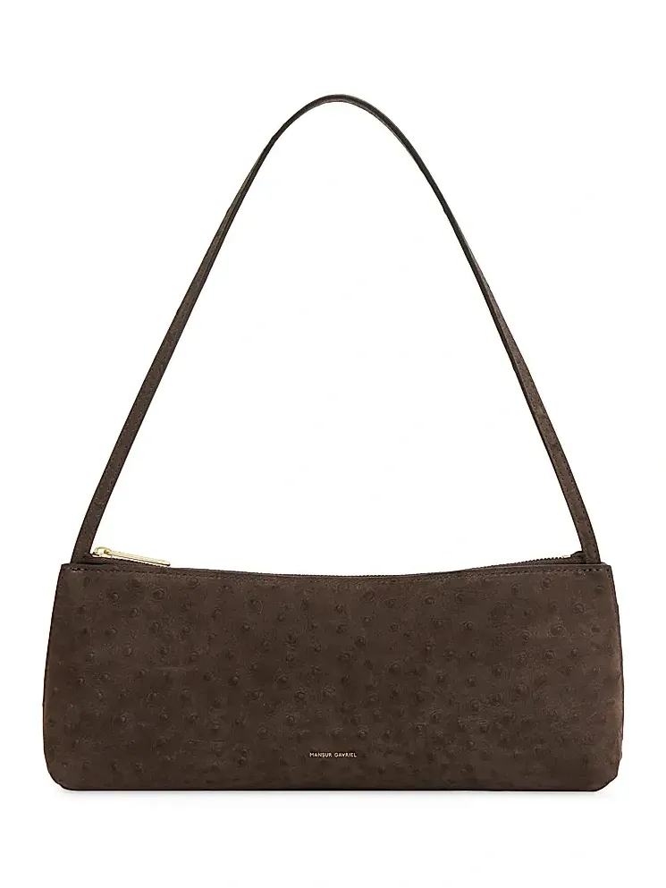 MANSUR GAVRIEL Women's Gaia Ostrich-Embossed Leather Baguette Bag