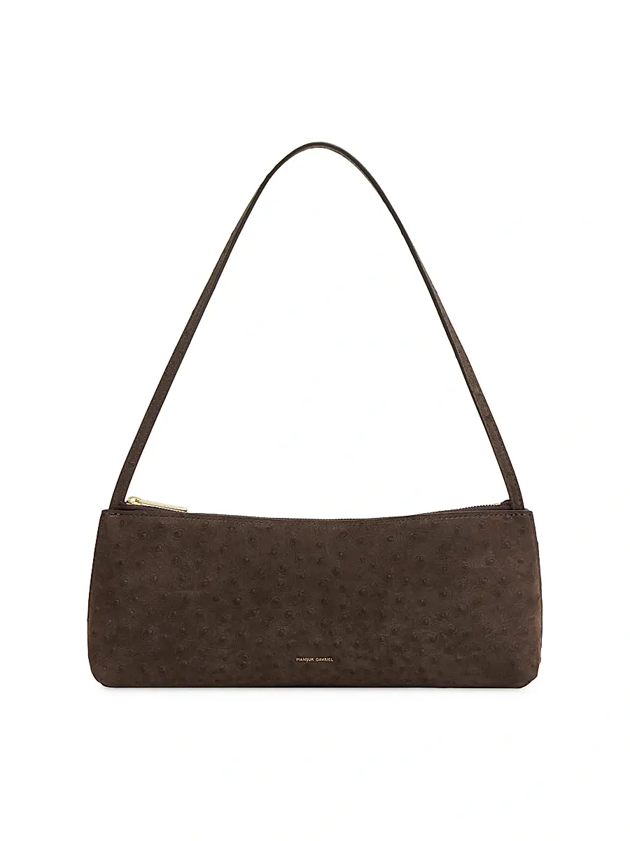 MANSUR GAVRIEL Women's Gaia Ostrich-Embossed Leather Baguette Bag | Image 1 MANSUR GAVRIEL Women's Gaia Ostrich-Embossed Leather Baguette Bag | Image 1