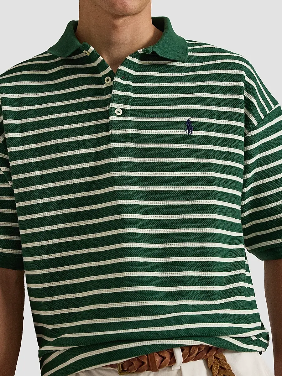 Polo Ralph Lauren Men's Relaxed-Fit Striped Jacquard Knit Polo Shirt | Thumbnail 5 Polo Ralph Lauren Men's Relaxed-Fit Striped Jacquard Knit Polo Shirt | Thumbnail 5