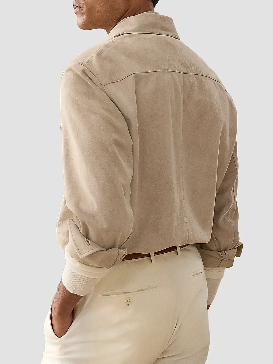 Ralph Lauren Purple Label Men's Desert-Faded Barron-Print Suede Jacket | Thumbnail 3 Ralph Lauren Purple Label Men's Desert-Faded Barron-Print Suede Jacket | Thumbnail 3