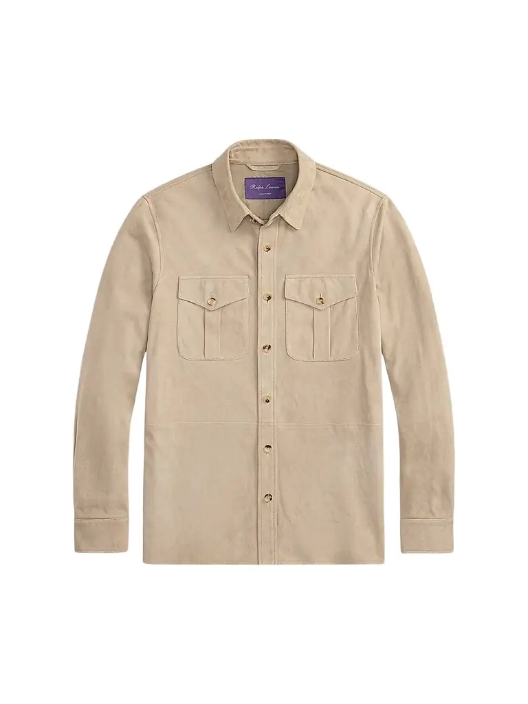 Ralph Lauren Purple Label Men's Desert-Faded Barron-Print Suede Jacket - Clay - Size XXL | Image 1 Ralph Lauren Purple Label Men's Desert-Faded Barron-Print Suede Jacket - Clay - Size XXL | Image 1