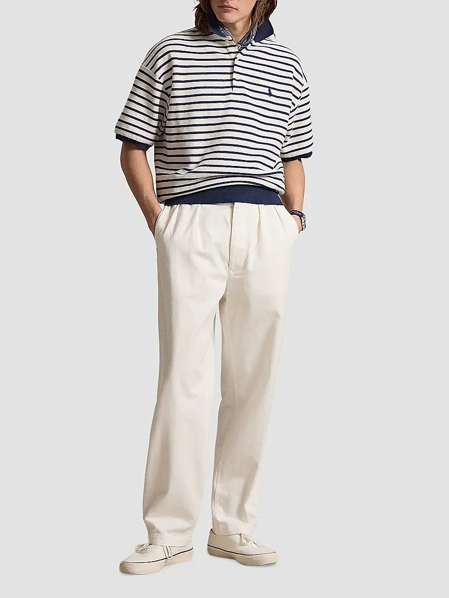 Polo Ralph Lauren Men's Relaxed-Fit Striped Jacquard Knit Polo Shirt | Thumbnail 2 Polo Ralph Lauren Men's Relaxed-Fit Striped Jacquard Knit Polo Shirt | Thumbnail 2