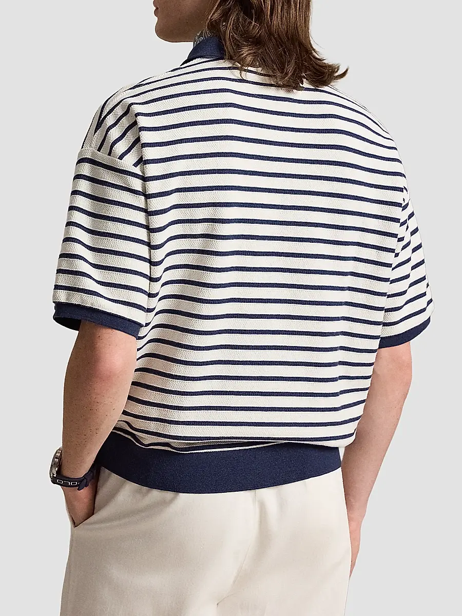 Polo Ralph Lauren Men's Relaxed-Fit Striped Jacquard Knit Polo Shirt | Thumbnail 3 Polo Ralph Lauren Men's Relaxed-Fit Striped Jacquard Knit Polo Shirt | Thumbnail 3