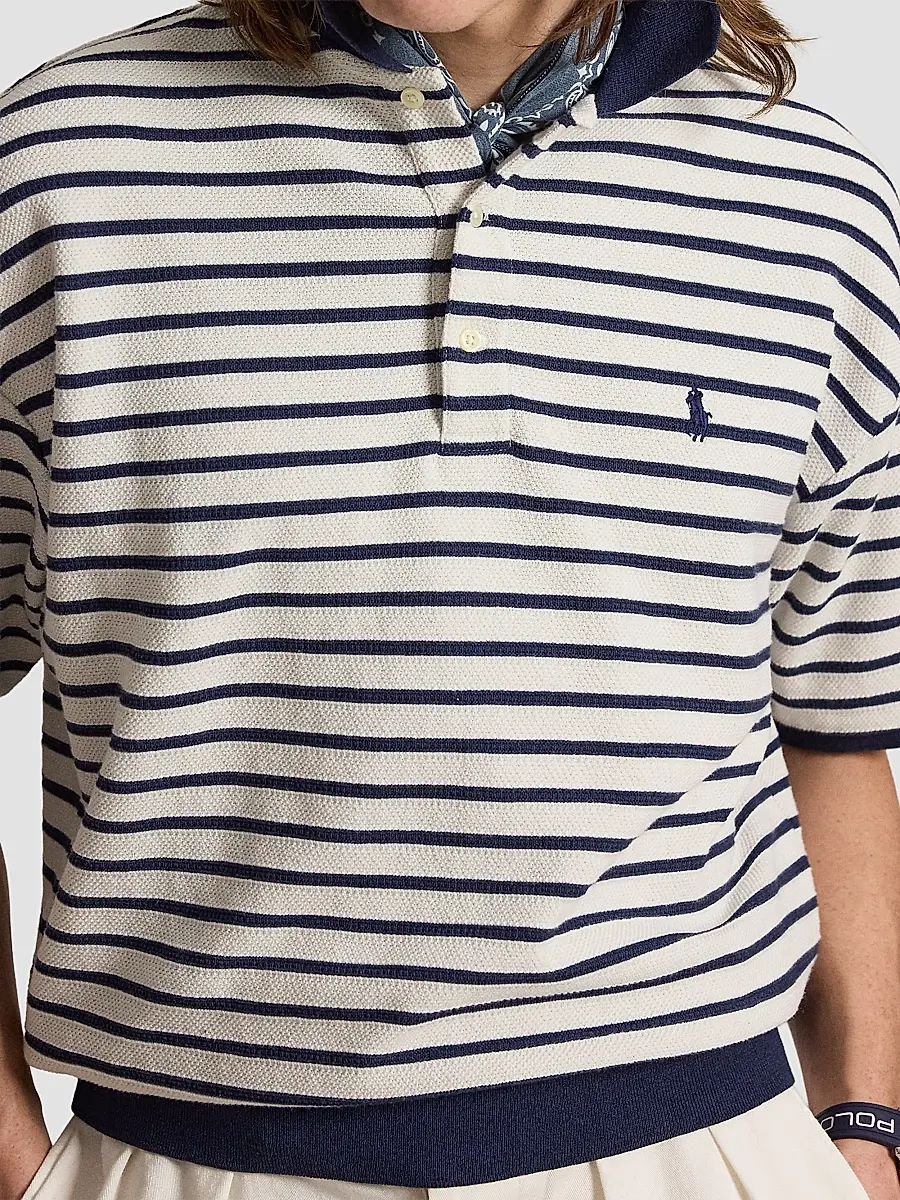 Polo Ralph Lauren Men's Relaxed-Fit Striped Jacquard Knit Polo Shirt | Thumbnail 5 Polo Ralph Lauren Men's Relaxed-Fit Striped Jacquard Knit Polo Shirt | Thumbnail 5