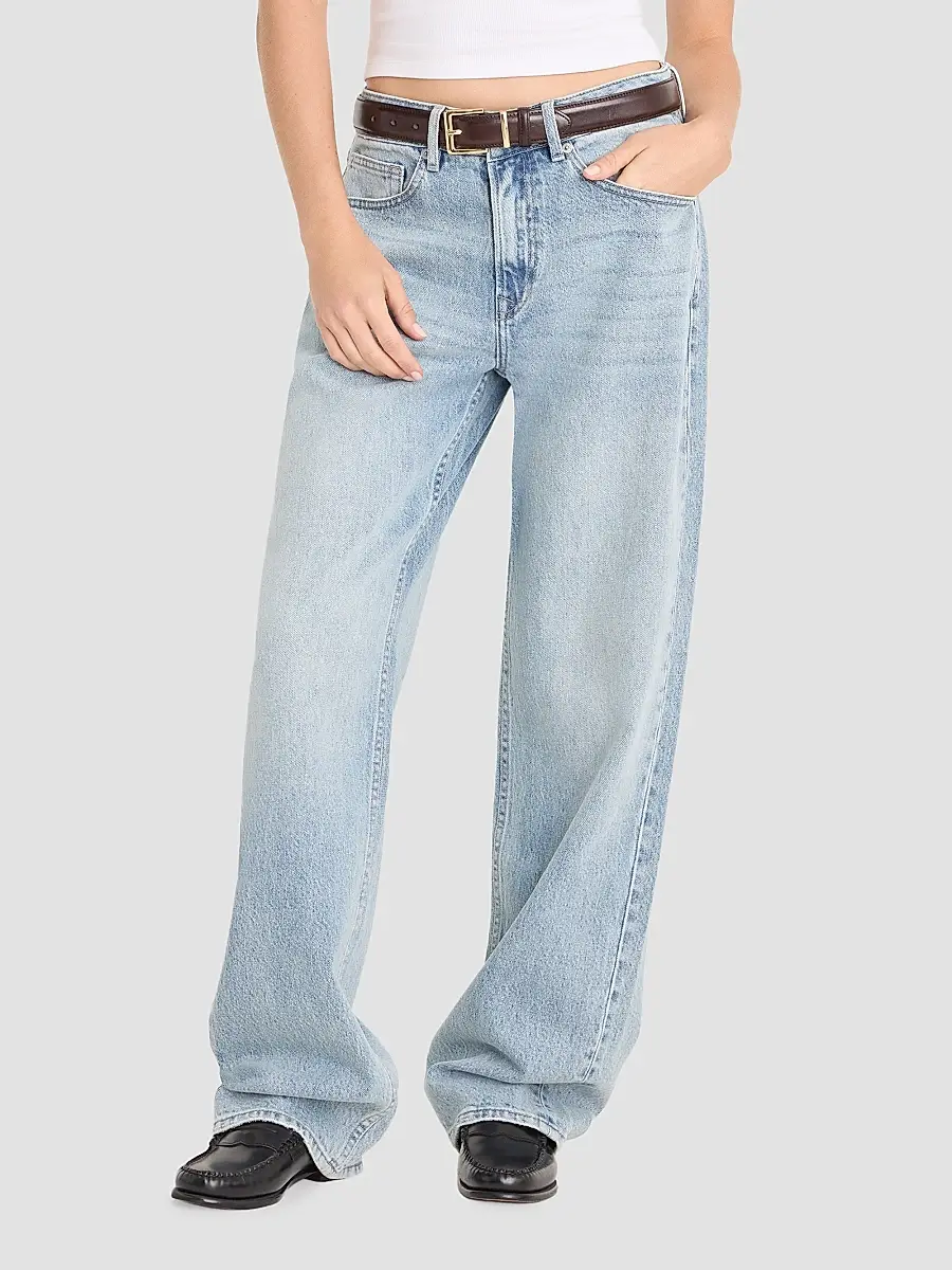 GOOD AMERICAN Women's Good 90's Mid-Rise Relaxed Jeans | Thumbnail 2