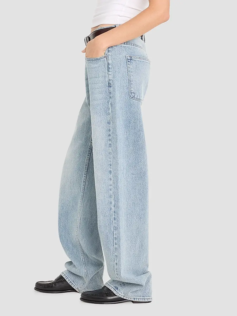 GOOD AMERICAN Women's Good 90's Mid-Rise Relaxed Jeans | Thumbnail 6