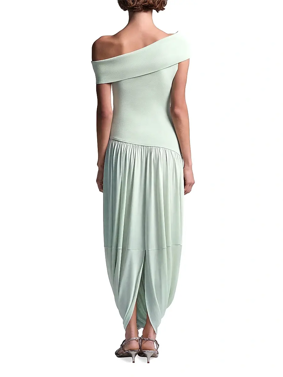 BCBGMAXAZRIA Women's Myla Draped Jersey One-Shoulder Maxi Dress | Thumbnail 5