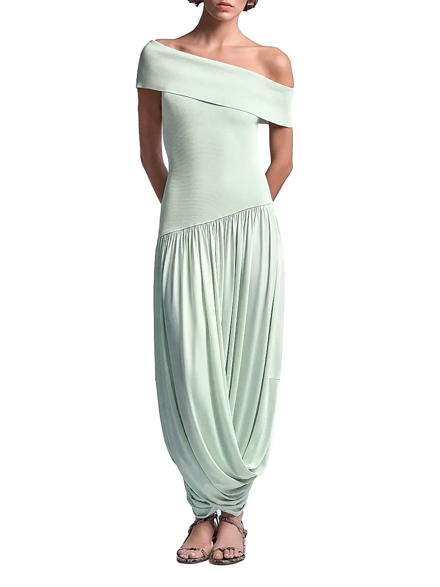 BCBGMAXAZRIA Women's Myla Draped Jersey One-Shoulder Maxi Dress | Thumbnail 6