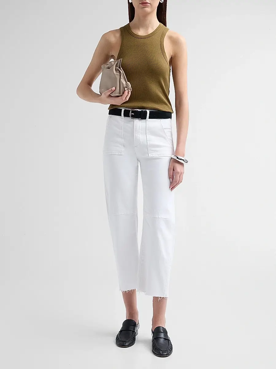 Le Jean Women's Petite Utility Soft Barrel Jeans | Thumbnail 2