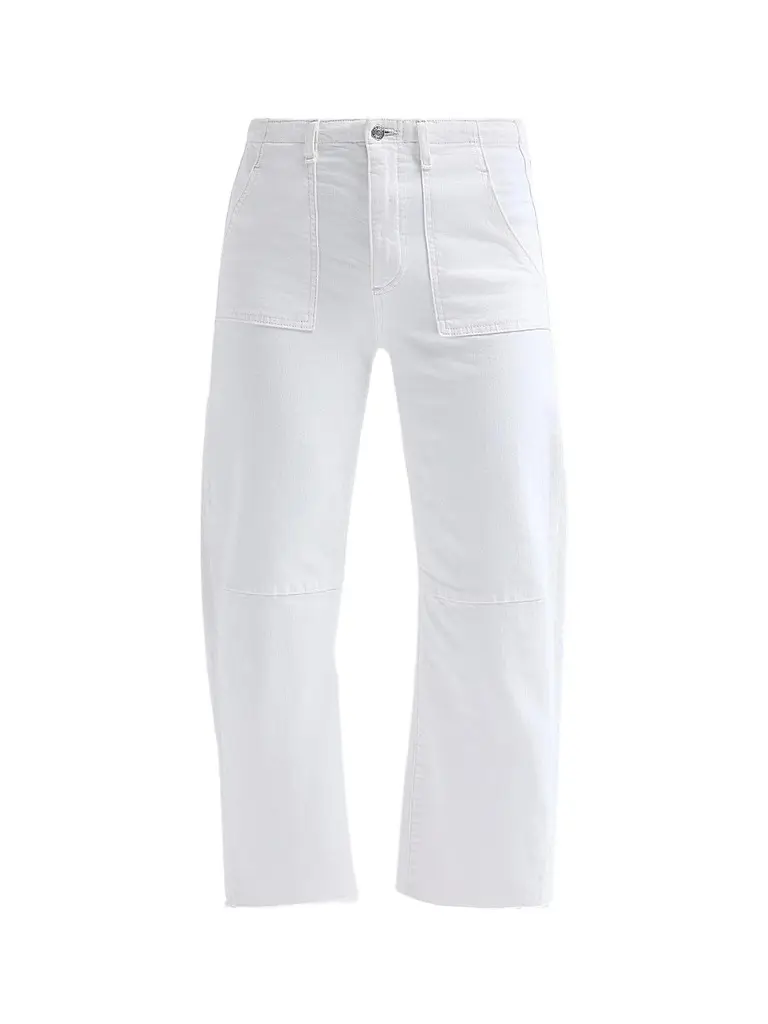 Le Jean Women's Petite Utility Soft Barrel Jeans - White | Image 1 Le Jean Women's Petite Utility Soft Barrel Jeans - White | Image 1