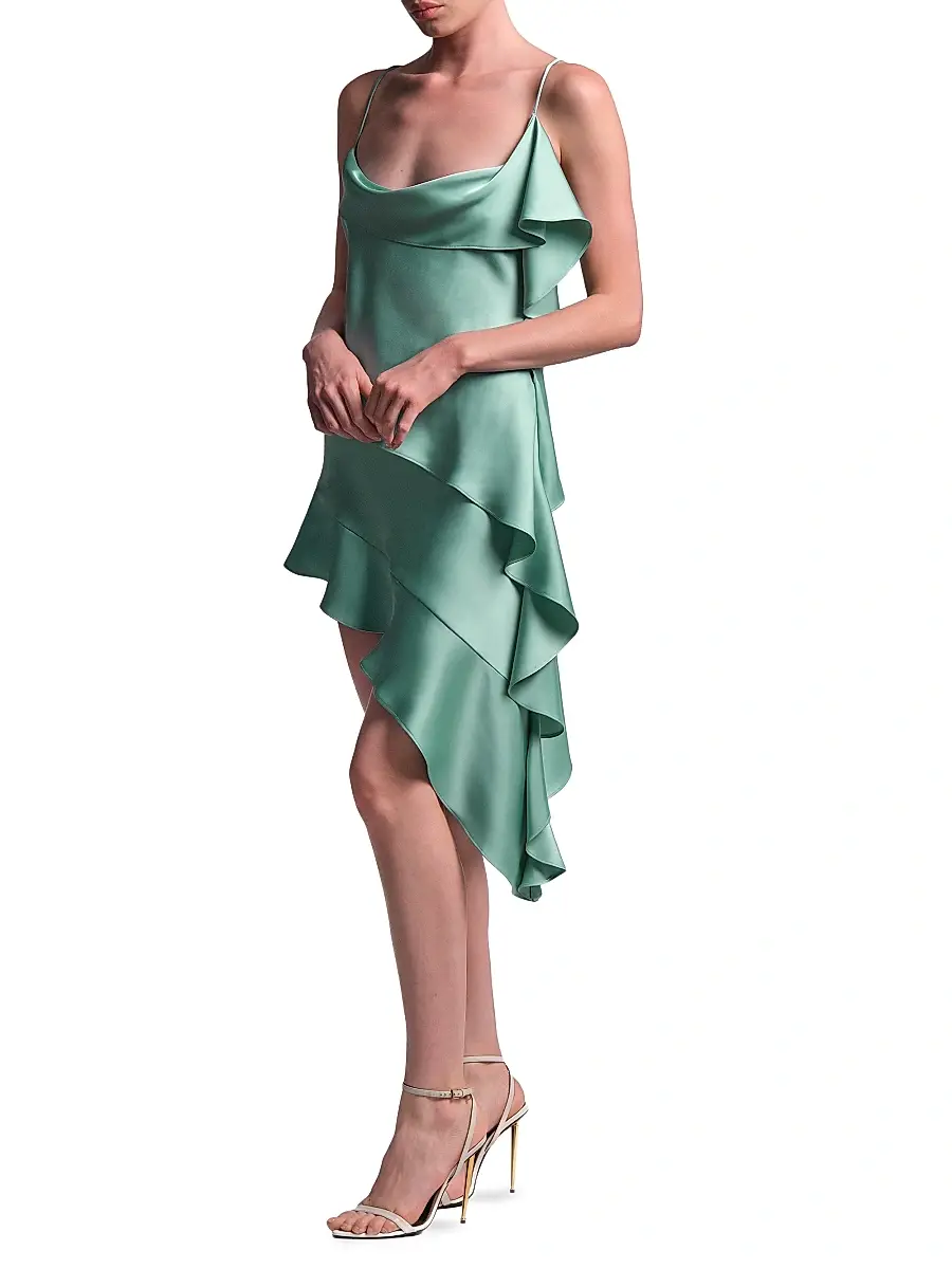 BCBGMAXAZRIA Women's Fiona Draped Asymmetric Mini Dress | Thumbnail 3