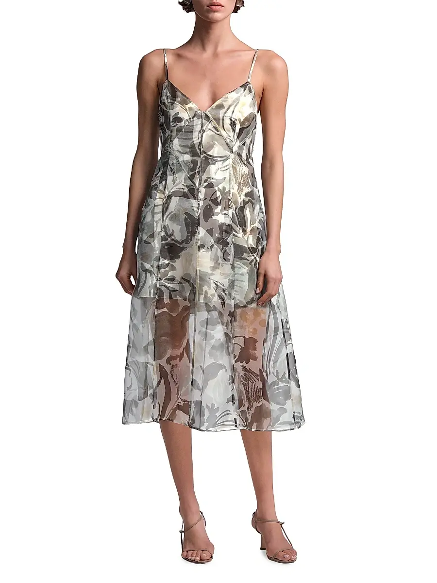 BCBGMAXAZRIA Women's Lorelie Floral Midi Dress | Thumbnail 2 BCBGMAXAZRIA Women's Lorelie Floral Midi Dress | Thumbnail 2