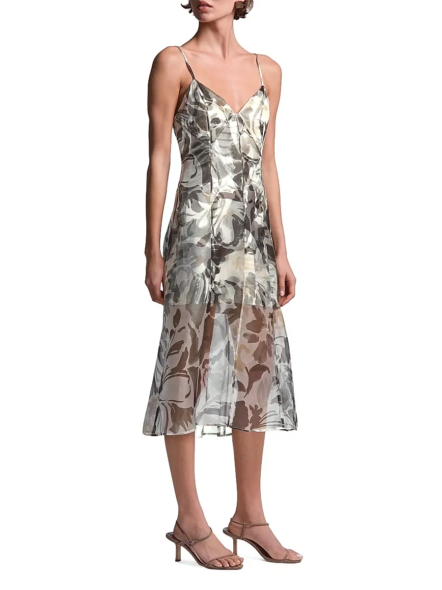 BCBGMAXAZRIA Women's Lorelie Floral Midi Dress | Thumbnail 3 BCBGMAXAZRIA Women's Lorelie Floral Midi Dress | Thumbnail 3
