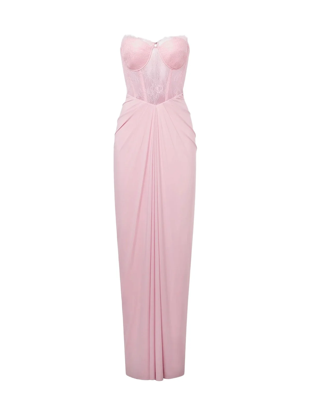 Women's Lace & Jersey Strapless Gown