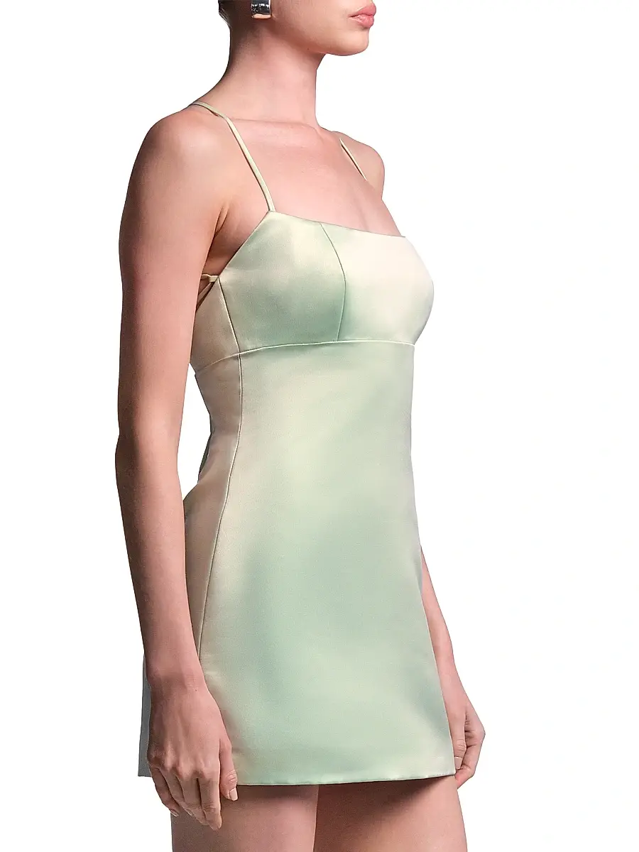 BCBGMAXAZRIA Women's Serene Lace-Up Back Satin Mini Dress | Thumbnail 3 BCBGMAXAZRIA Women's Serene Lace-Up Back Satin Mini Dress | Thumbnail 3