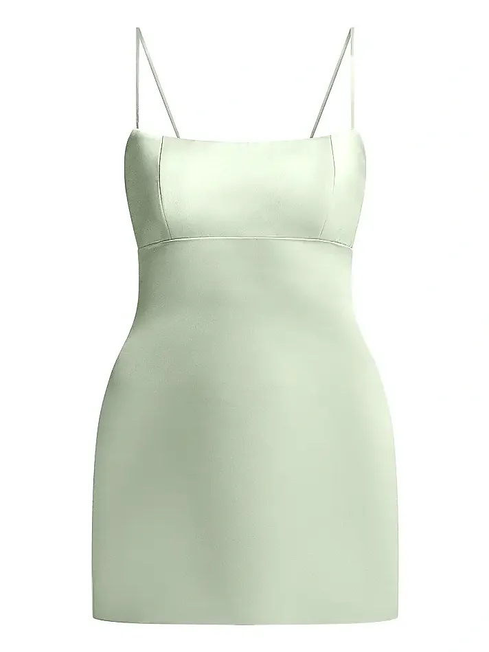 BCBGMAXAZRIA Women's Serene Lace-Up Back Satin Mini Dress