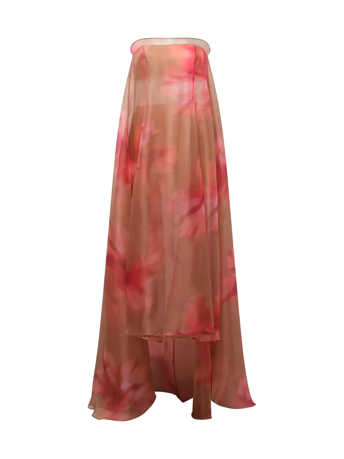 BCBGMAXAZRIA Women's Annika Watercolor Floral Strapless Gown
