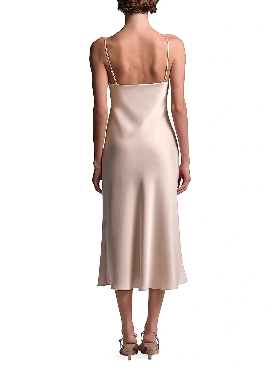 BCBGMAXAZRIA Women's Mona Satin Midi Dress | Thumbnail 4 BCBGMAXAZRIA Women's Mona Satin Midi Dress | Thumbnail 4