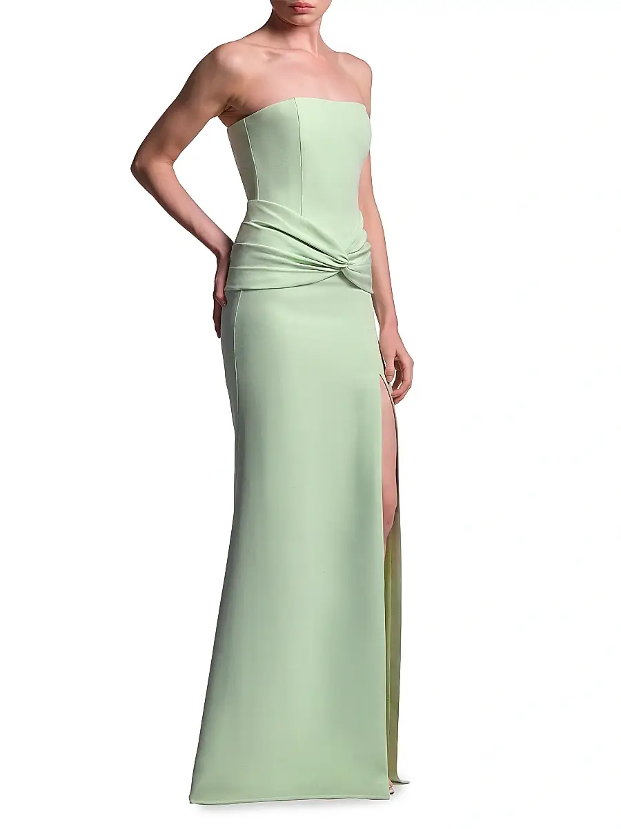 BCBGMAXAZRIA Women's Sylvia Ruched Strapless Mermaid Gown | Thumbnail 4 BCBGMAXAZRIA Women's Sylvia Ruched Strapless Mermaid Gown | Thumbnail 4
