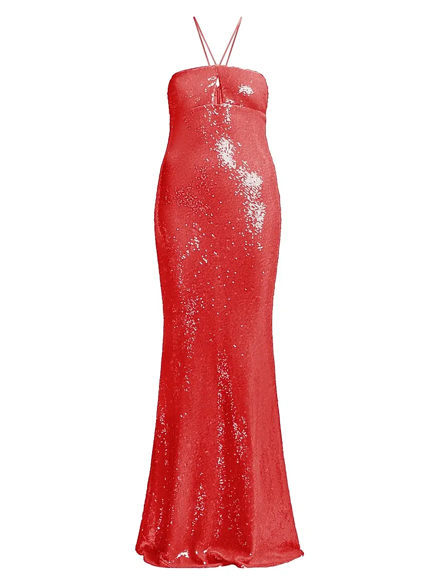 BCBGMAXAZRIA Women's Colette Sequined Mermaid Gown - Candy Pink | Image 1 BCBGMAXAZRIA Women's Colette Sequined Mermaid Gown - Candy Pink | Image 1