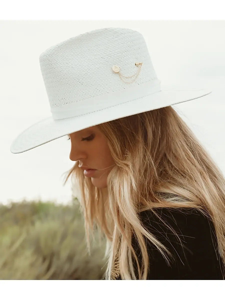 Freya Women's Wanderer Packable Straw Fedora - Snow | Thumbnail 4 Freya Women's Wanderer Packable Straw Fedora - Snow | Thumbnail 4