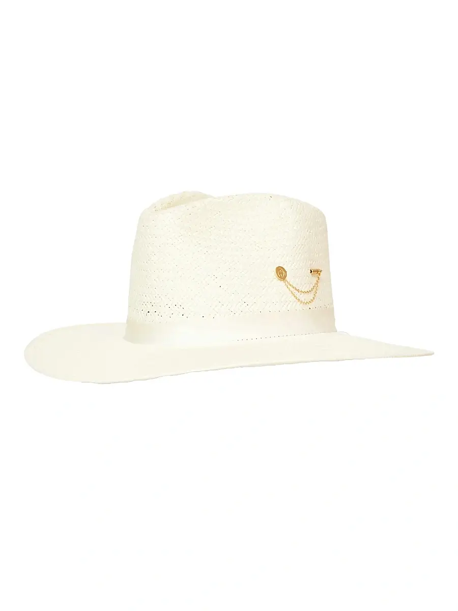 Freya Women's Wanderer Packable Straw Fedora - Snow | Image 1 Freya Women's Wanderer Packable Straw Fedora - Snow | Image 1