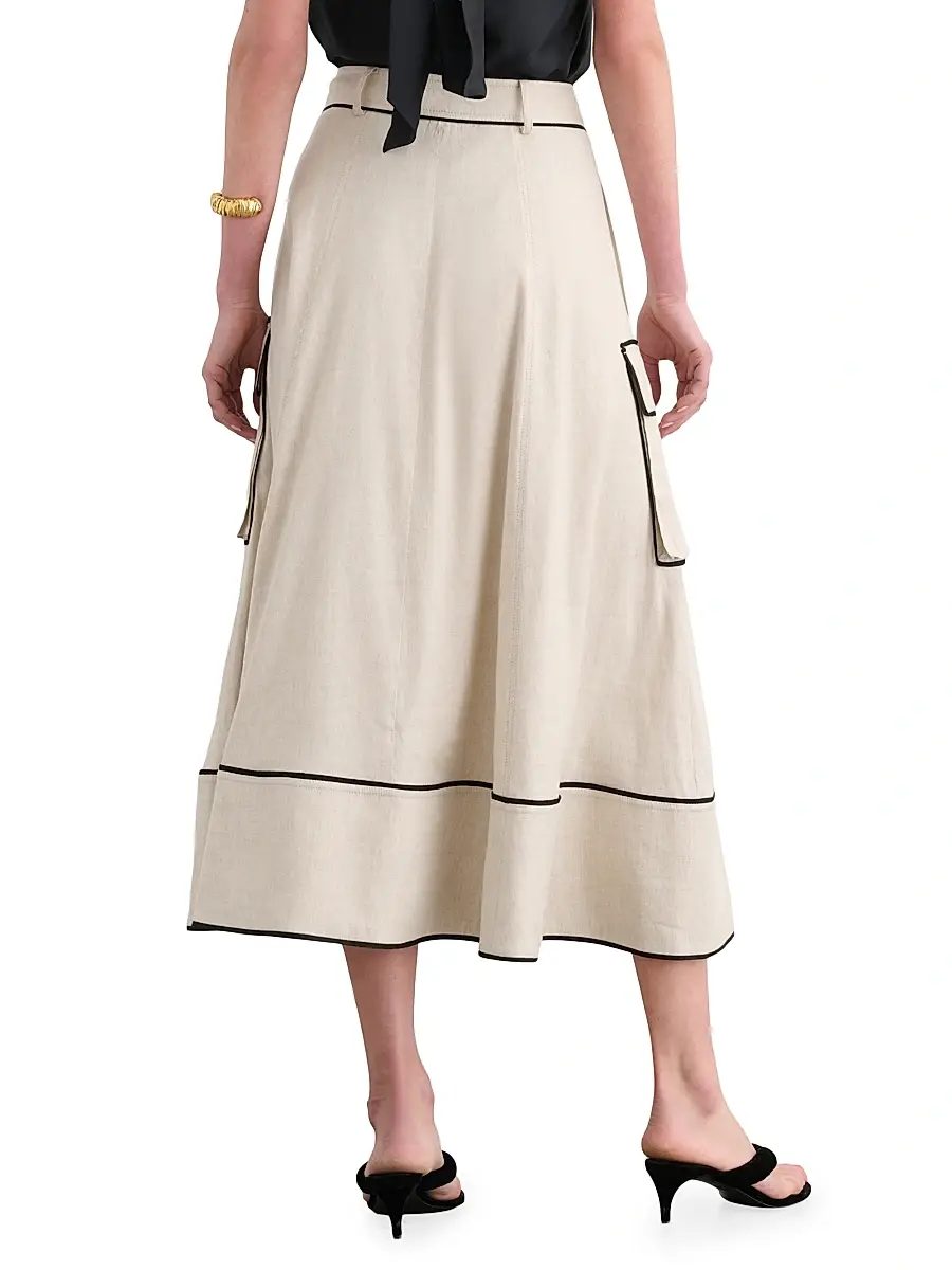 Toccin Women's Shiloh High-Waist Cargo Midi Skirt | Thumbnail 5