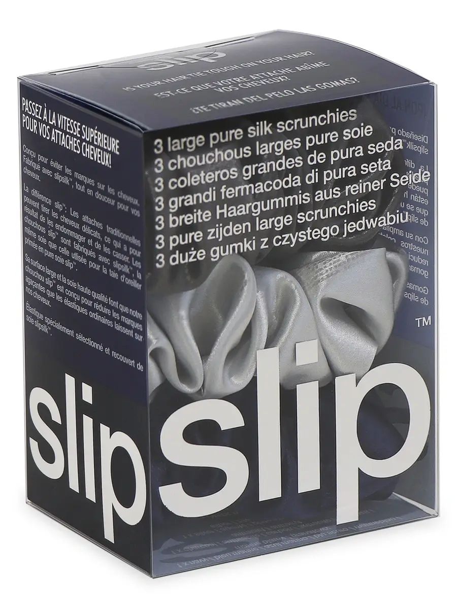 Slip Women's 3-Piece Pure Silk Large Scrunchie Set | Thumbnail 2