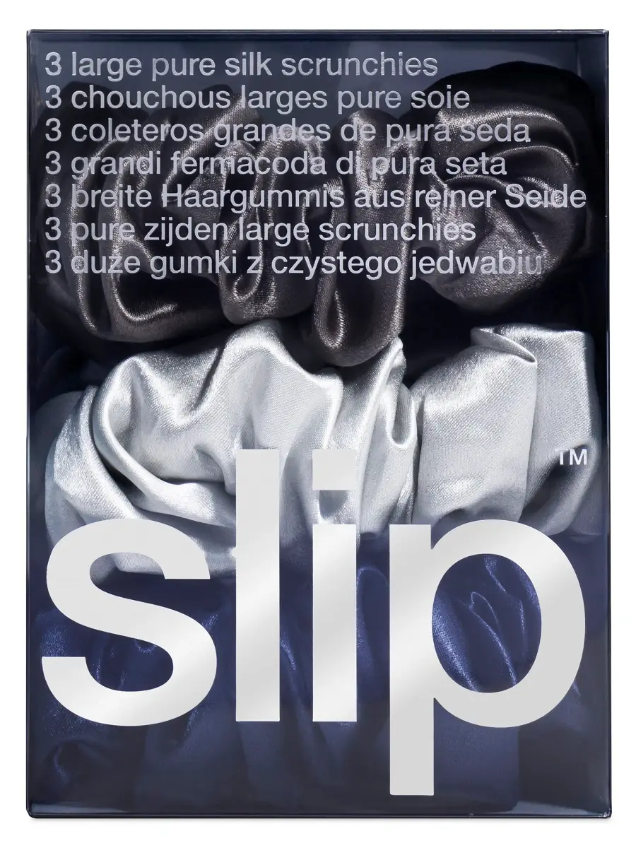 Slip Women's 3-Piece Pure Silk Large Scrunchie Set | Thumbnail 3
