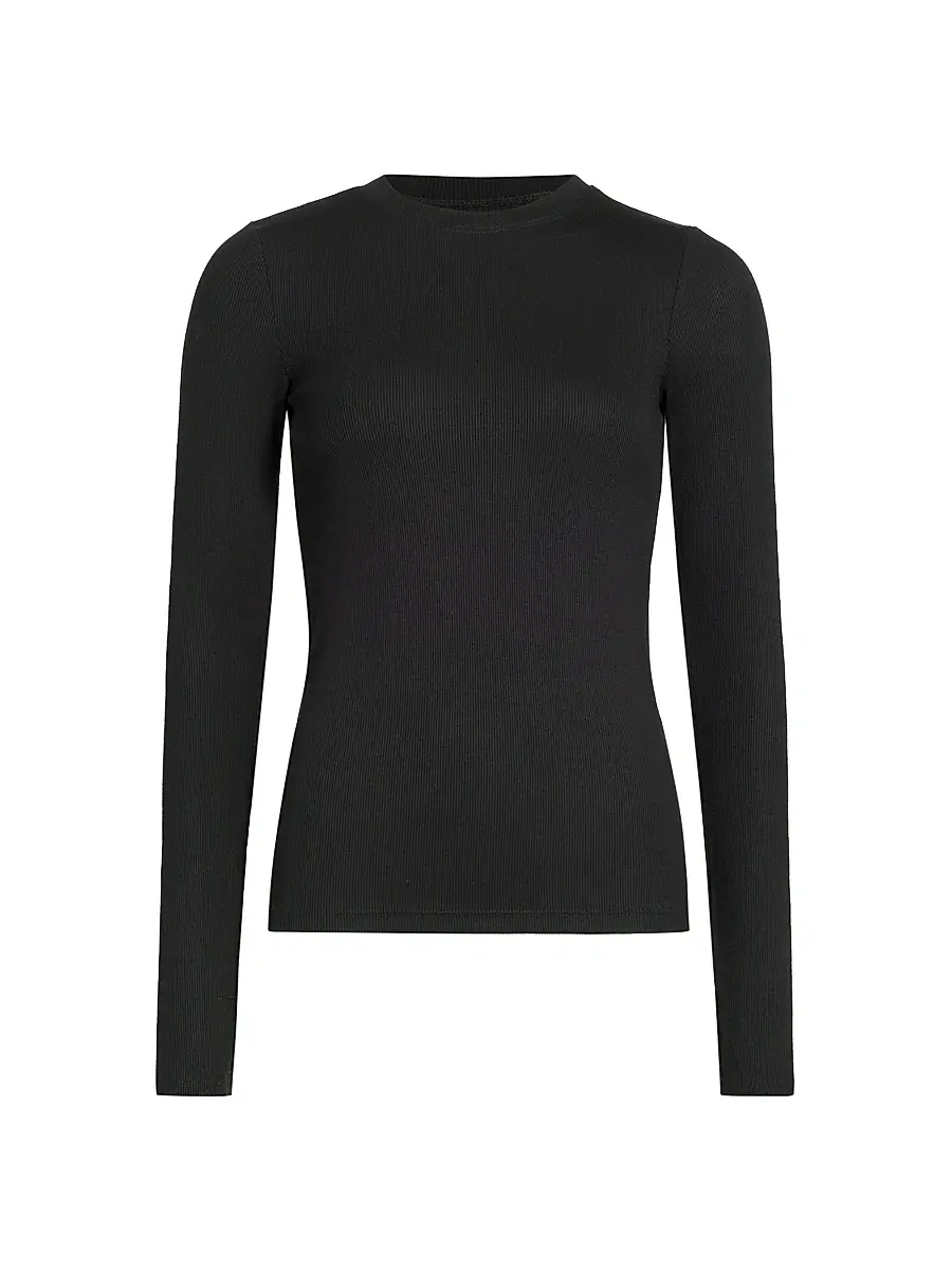 Splits59 Women's Louise Ribbed Long-Sleeve Top - Black - Size XL | Image 1 Splits59 Women's Louise Ribbed Long-Sleeve Top - Black - Size XL | Image 1