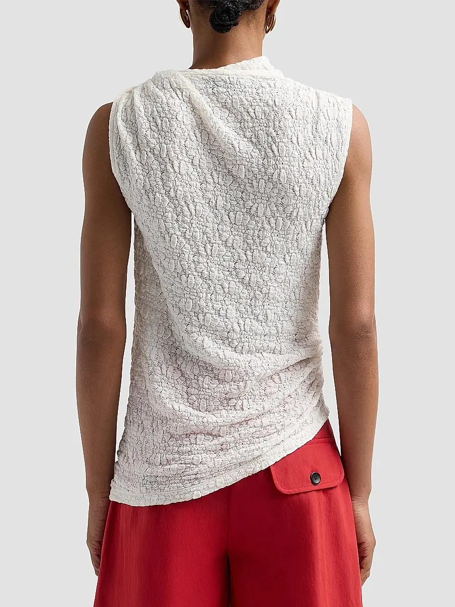 Proenza Schouler White Label Women's Circe Draped Floral Cotton-Blend Top | Thumbnail 3 Proenza Schouler White Label Women's Circe Draped Floral Cotton-Blend Top | Thumbnail 3
