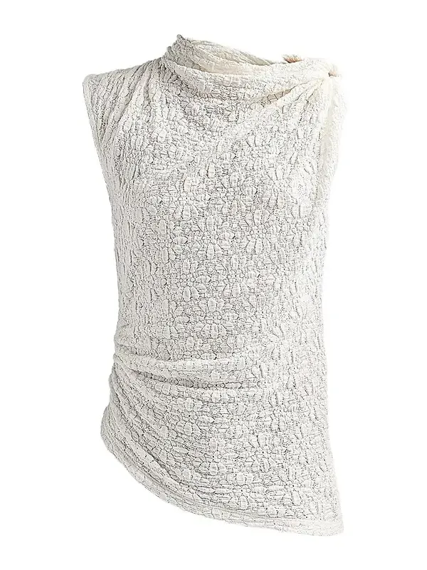 Women's Circe Draped Floral Cotton-Blend Top