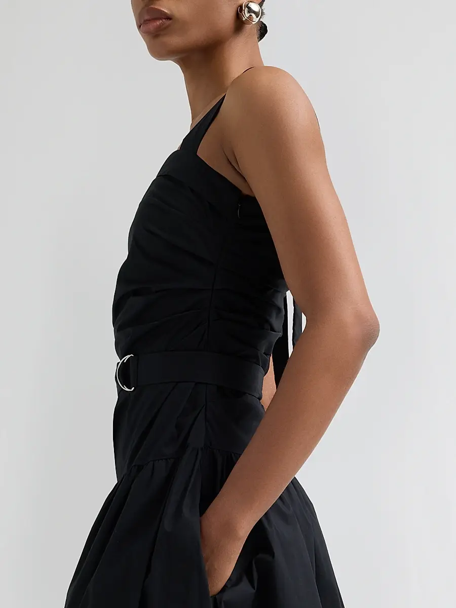 Proenza Schouler White Label Women's Natalie Stretch-Cotton Tie-Waist A-Line Midi Dress | Thumbnail 5 Proenza Schouler White Label Women's Natalie Stretch-Cotton Tie-Waist A-Line Midi Dress | Thumbnail 5