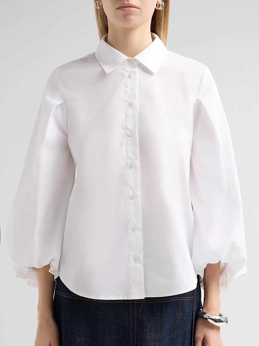 TANYA TAYLOR Women's Marina Cotton Blouson-Sleeve Top | Thumbnail 5 TANYA TAYLOR Women's Marina Cotton Blouson-Sleeve Top | Thumbnail 5