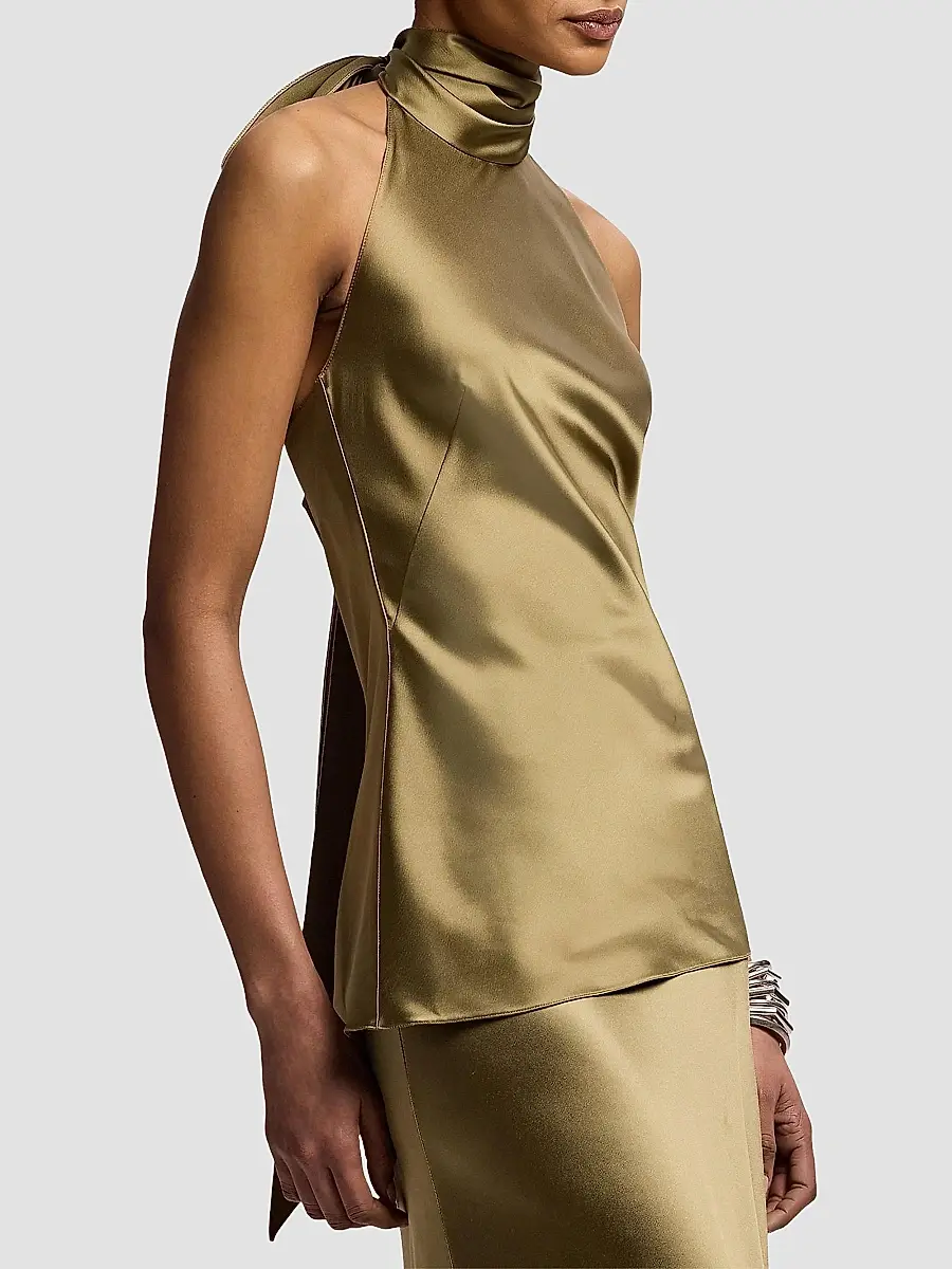 Ralph Lauren Collection Women's Chilton Satin Top | Thumbnail 3 Ralph Lauren Collection Women's Chilton Satin Top | Thumbnail 3