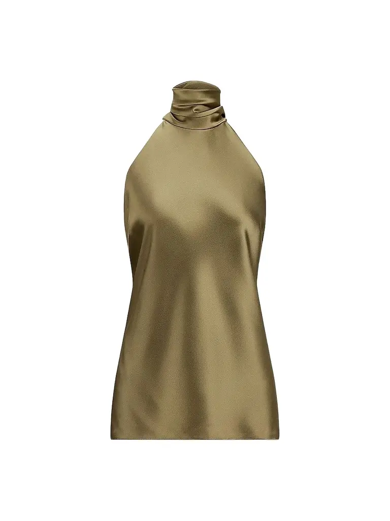 Ralph Lauren Collection Women's Chilton Satin Halter Blouse | Image 1 Ralph Lauren Collection Women's Chilton Satin Halter Blouse | Image 1