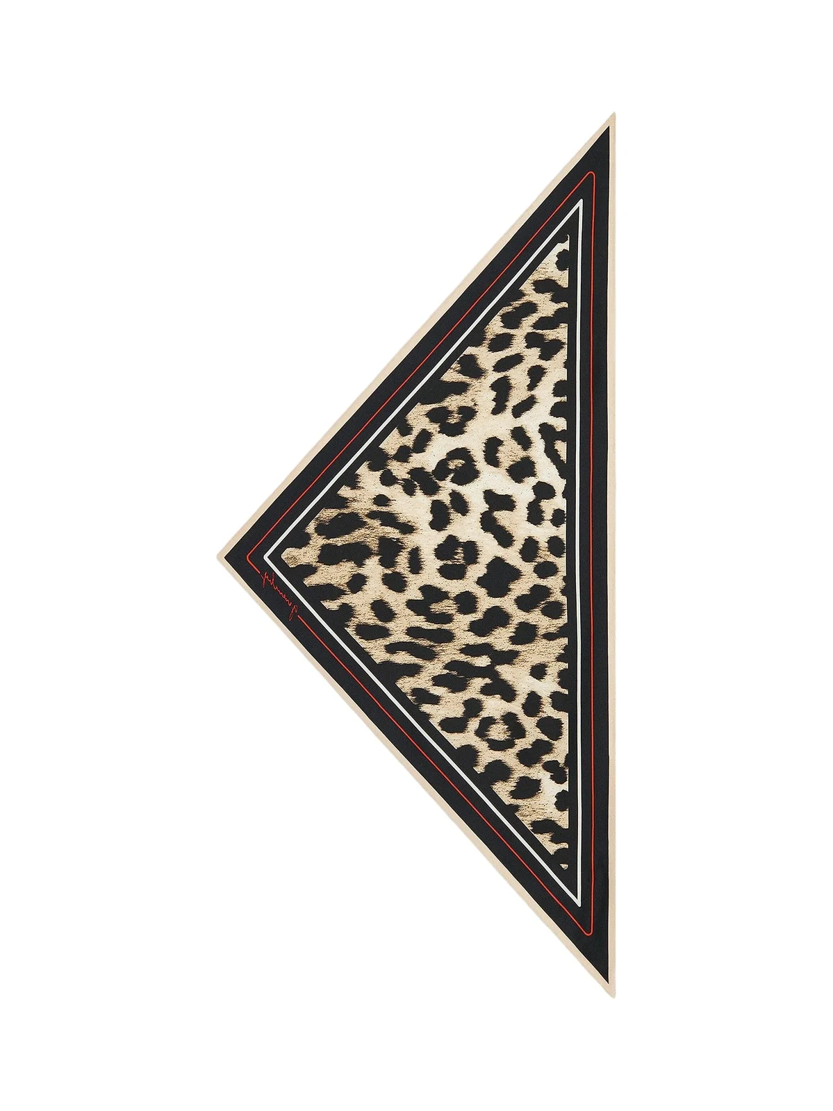 Givenchy Women's Triangle in Silk with Leopard Print - Brown Black