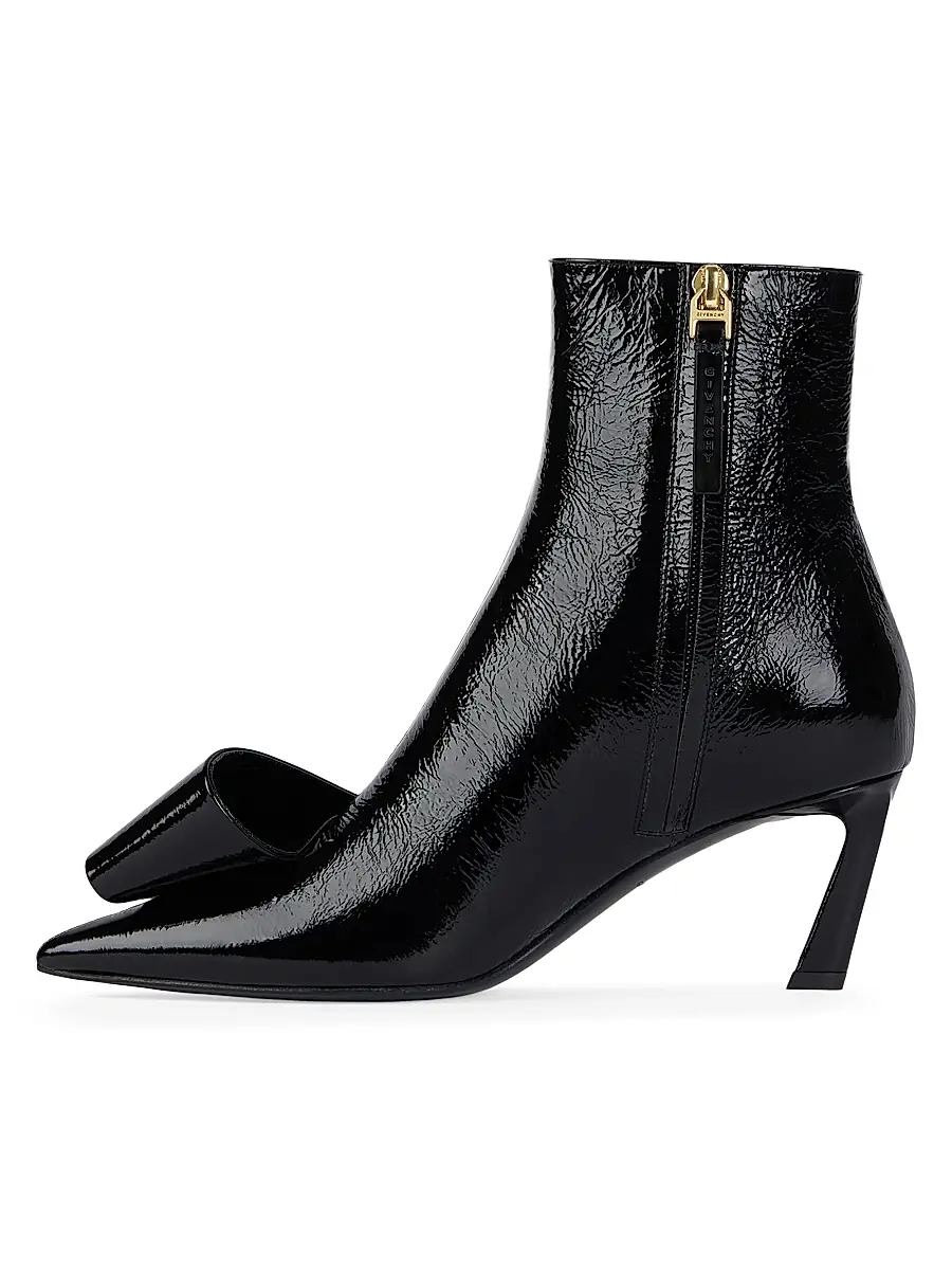 Givenchy Women's Twisted Ribbon Ankle Boots in Shiny Naplack Leather | Thumbnail 3