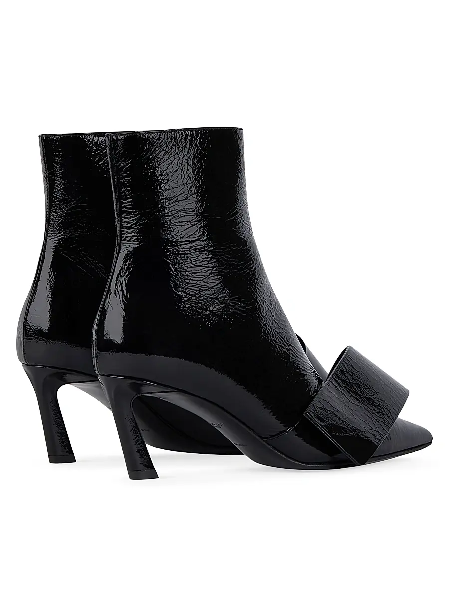 Givenchy Women's Twisted Ribbon Ankle Boots in Shiny Naplack Leather | Thumbnail 4
