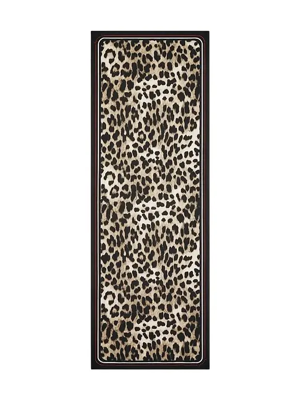 Givenchy Women's Silk Chiffon Stole with Leopard Print - Brown Black