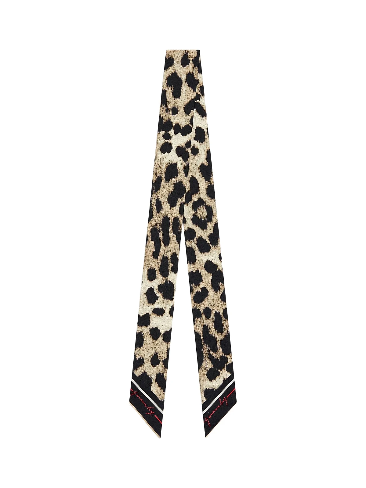 Givenchy Women's Bandeau in Silk with Leopard Print - Brown Black