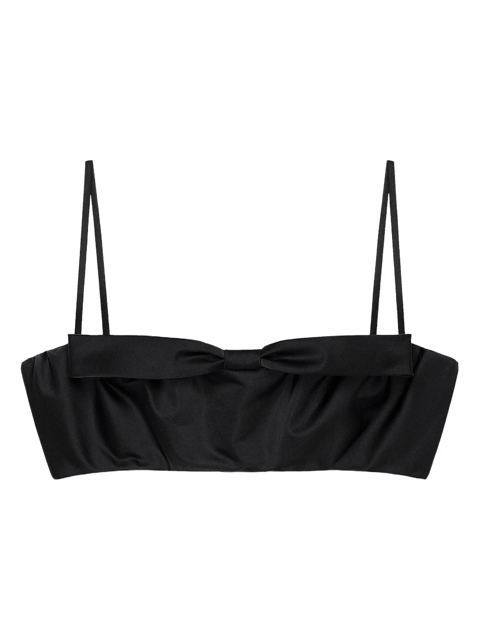 Women's Bra Top with Bow - Black