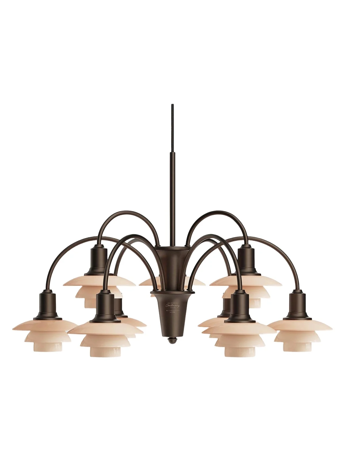 Louis Poulsen Ph 1/1 Aged Brass 9-Light Chandelier