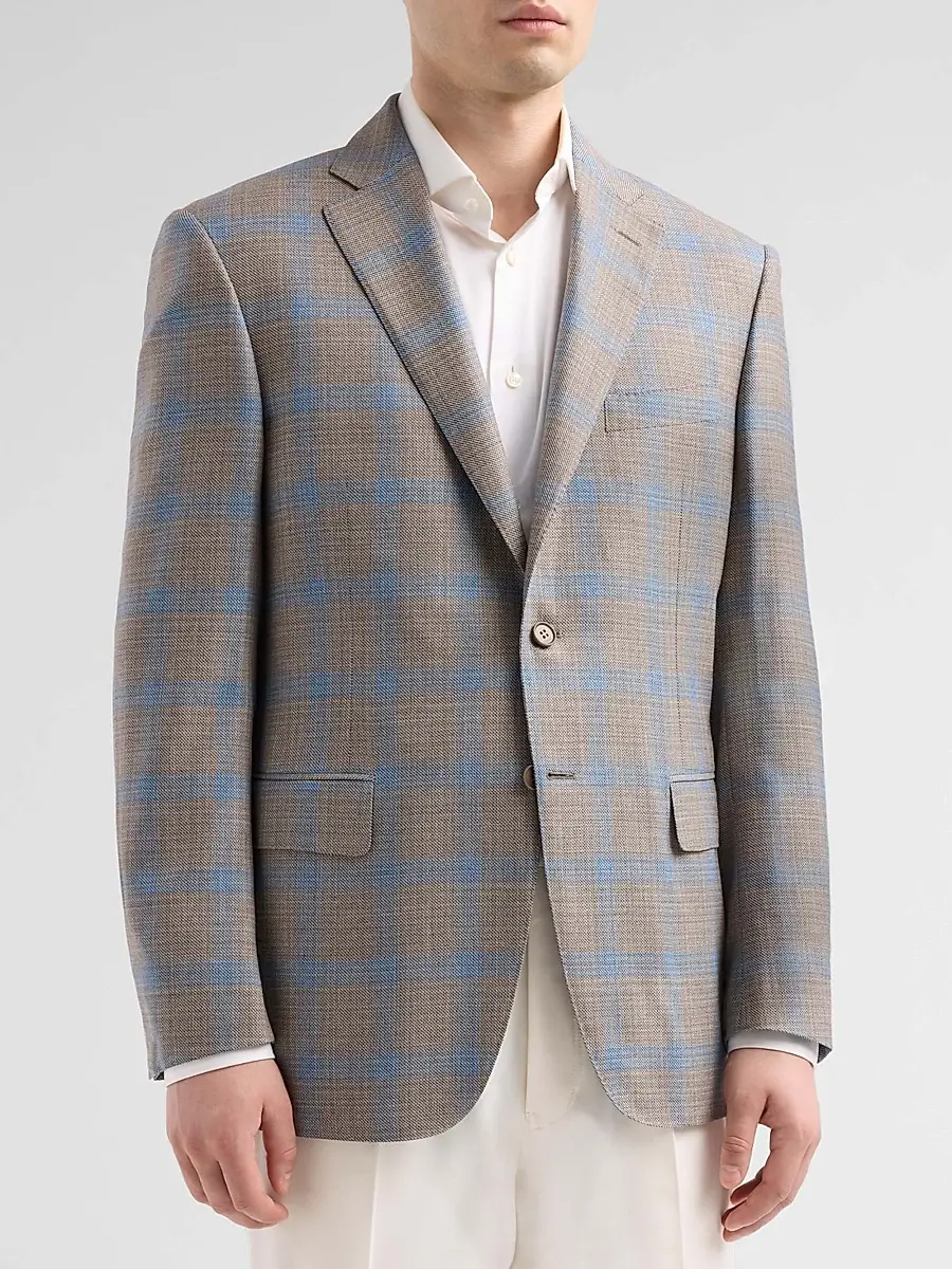 Canali Men's Plaid Wool Sport Coat | Thumbnail 4 Canali Men's Plaid Wool Sport Coat | Thumbnail 4