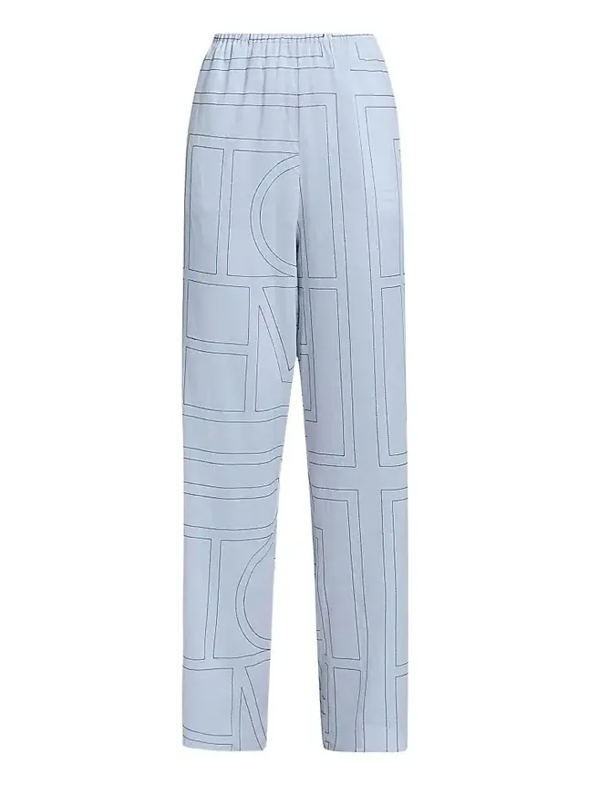 TOTEME Women's Monogram Cotton-Blend Pajama Pants