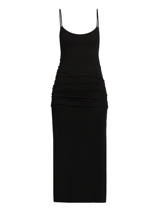 Women's Draped Jersey Slip Midi Dress