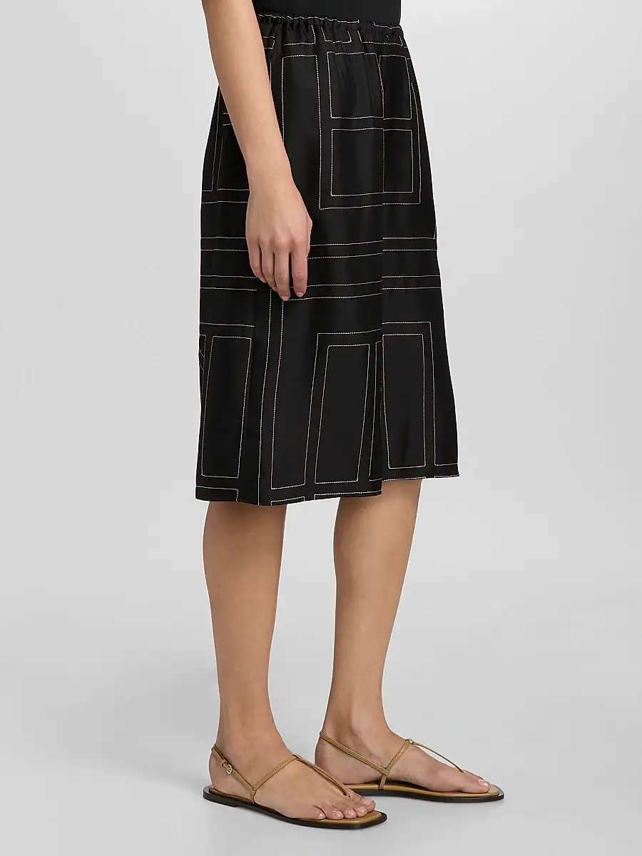 TOTEME Women's Monogram Silk Pajama-Style Culottes | Thumbnail 4 TOTEME Women's Monogram Silk Pajama-Style Culottes | Thumbnail 4